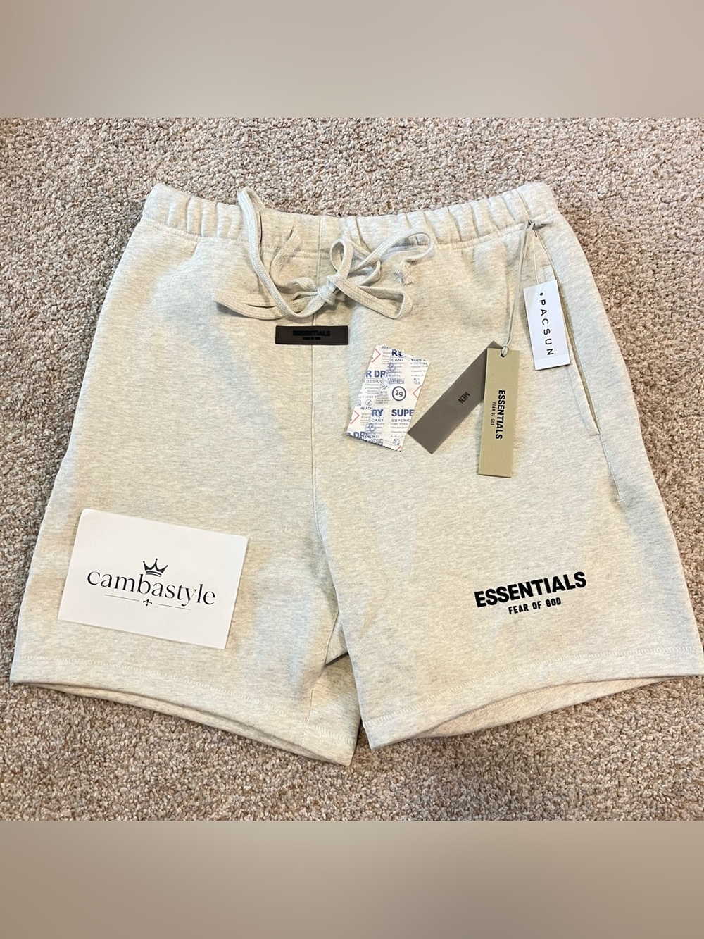 ESSENTIALS  Fear of God Light Heather MENS. Gray  Athletic Shorts